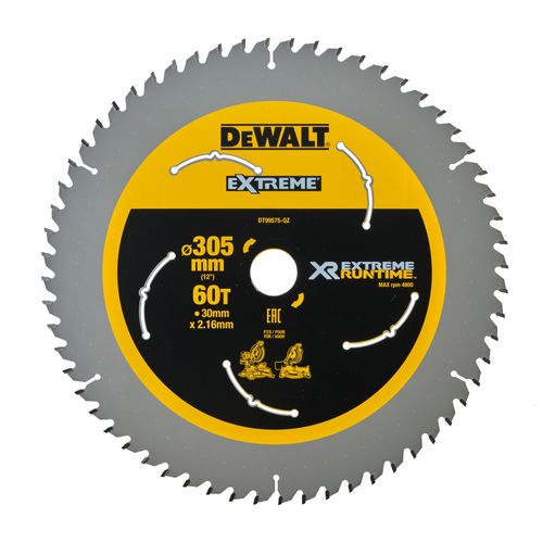 להב מסור עגול לעץ DEWALT DT99575 EXTREME Runtime - קוטר 305 מ