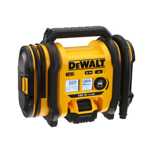מדחס אוויר נטען DEWALT DCC018N 18V - לחץ עד 11 בר עם צג דיגיטלי, תאורת LED וצינור 75 ס