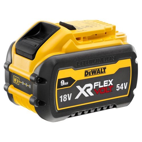 סוללת ליתיום נטענת DEWALT DCB547 XR FlexVolt 18V/54V - 9 אמפר עם מעבר מתח אוטומטי ומד טעינה 3 נורות LED