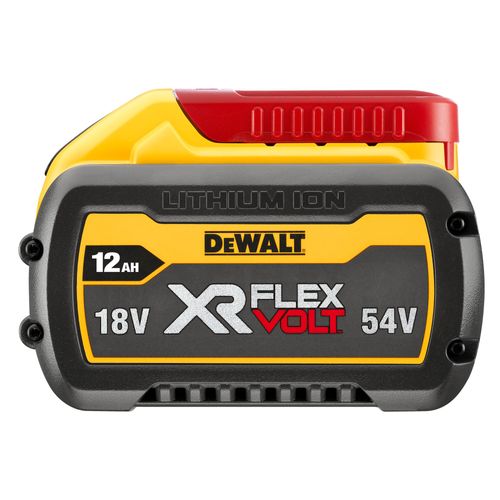 סוללת ליתיום נטענת DEWALT DCB548 XR FlexVolt 18V/54V - 12 אמפר עם 15 תאים, מעבר מתח אוטומטי ומכסה הובלה