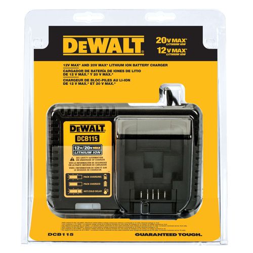 מטען רב-מתחי DEWALT DCB115 XR - טעינת סוללות ליתיום 10.8V עד 18V בזרם 4 אמפר עם חיווי LED