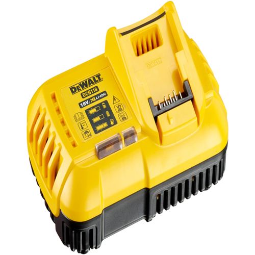 מטען מהיר DEWALT DCB118 XR - טעינת סוללות 18V ו-FlexVolt 54V בזרם עד 8 אמפר עם מאוורר קירור פנימי