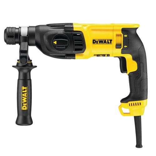 פטישון SDS-Plus DEWALT D25133K - הספק 800 וואט עם אנרגיית פגיעה 2.6 ג'אול, ידית צד ומגביל עומק במזוודה