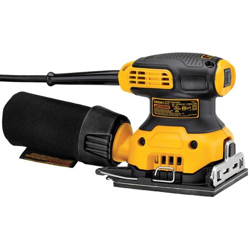 מלטשת מרובעת DEWALT DWE6411 - מלטשת גימור 230 וואט לנייר רבע גיליון עם שקית איסוף אבק