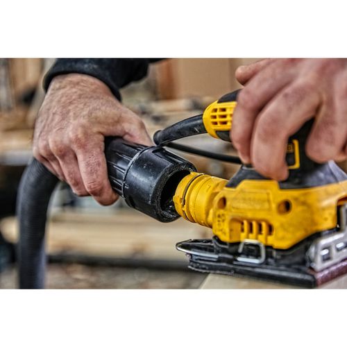 מלטשת מרובעת DEWALT DWE6411 - מלטשת גימור 230 וואט לנייר רבע גיליון עם שקית איסוף אבק