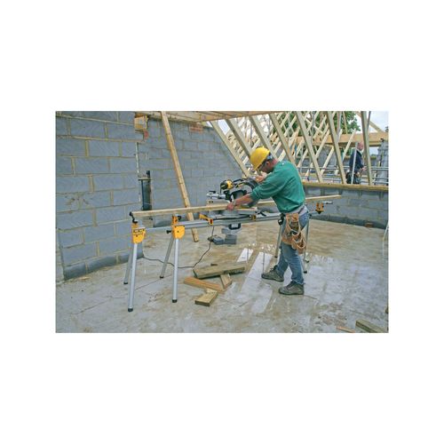 סטנד נייח DEWALT DE7023 למסור גרונג - סטנד אלומיניום מתקפל עם זרועות תמיכה טלסקופיות ועומס 182 ק