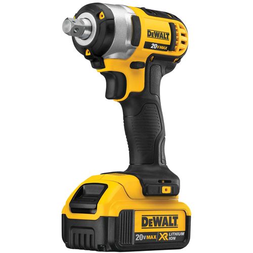 מפתח בוקסות נטען DEWALT DCF880M2 18V XR - הינע 1/2 אינץ' עם טבעת LED, שתי סוללות 4 אמפר, מטען ומזוודה קשיחה