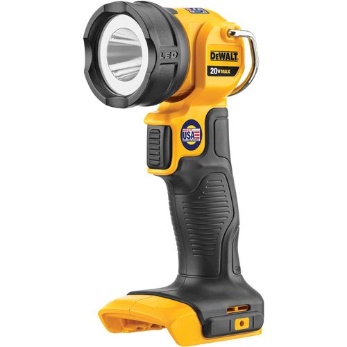 פנס עבודה נטען DEWALT DCL040 18V XR - גוף בלבד עם ראש מסתובב, מגנט לתלייה ותפסן חגורה להארת נקודת עבודה