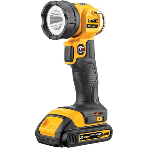 פנס עבודה נטען DEWALT DCL040 18V XR - גוף בלבד עם ראש מסתובב, מגנט לתלייה ותפסן חגורה להארת נקודת עבודה
