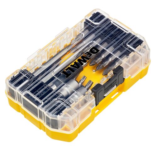 סט ביטים DEWALT DT70702 40 חלקים - מארז TOUGHCASE עם מכסה שקוף, ביטי פיליפס, פוזידרייב וטורקס, בוקסות ומוביל מגנטי