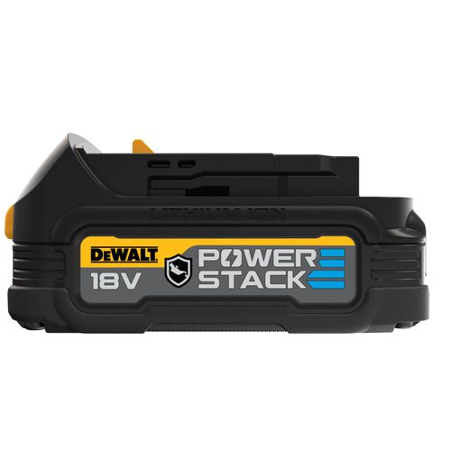 סוללת ליתיום נטענת DEWALT DCBP034G POWERSTACK 18V 1.7 אמפר - סוללה קומפקטית בתאי פאוץ' עם חיווי טעינה בשלוש נורות