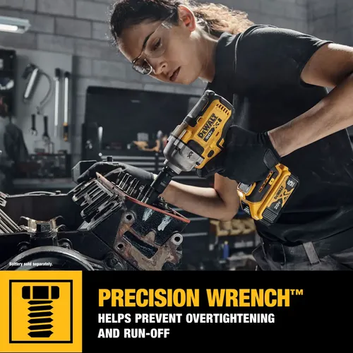 מפתח בוקסות נטען DEWALT DCF891P2 18V XR Mid Torque - ערכה עם שתי סוללות 5 אמפר, מטען ומזוודת נשיאה