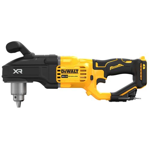 מקדחת זווית נטענת DEWALT DCD444N 18V XR - גוף בלבד עם ראש זוויתי, תפסנית 13 מ