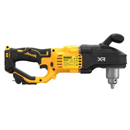 מקדחת זווית נטענת DEWALT DCD444N 18V XR - גוף בלבד עם ראש זוויתי, תפסנית 13 מ
