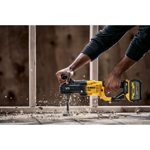 מקדחת זווית נטענת DEWALT DCD444N 18V XR - גוף בלבד עם ראש זוויתי, תפסנית 13 מ