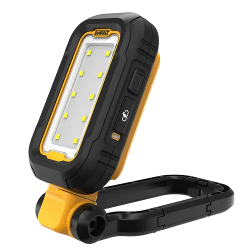 פנס עבודה נטען DEWALT DCL182 USB-C 1,000 לומן - פנס עם ראש מסתובב, מגנטים לקיבוע וקרבינר לתלייה