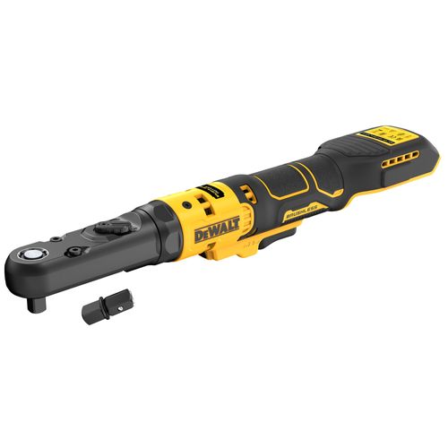 מפתח ראצ'ט נטען DEWALT DCF510N 18V XR - גוף בלבד עם הינע מתחלף 1/2 ו-3/8 אינץ' וראש אטום לעבודה בתא מנוע