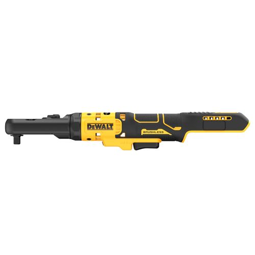 מפתח ראצ'ט נטען DEWALT DCF510N 18V XR - גוף בלבד עם הינע מתחלף 1/2 ו-3/8 אינץ' וראש אטום לעבודה בתא מנוע