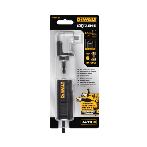 מתאם זוויתי DEWALT DT20504 1/4 אינץ' - מתאם למברגת אימפקט בגובה ראש 38 מ