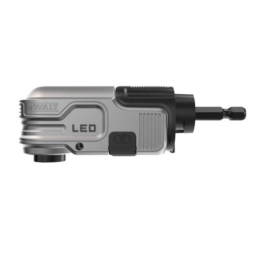 מתאם ביטים זוויתי DEWALT DTLRA EXTREME FLEXTORQ - מתאם 1/4 אינץ' עם תאורת LED נטענת USB להברגה בפינות חשוכות