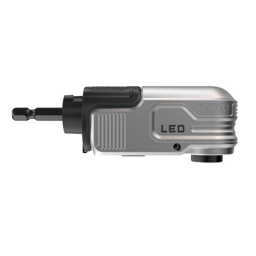 מתאם ביטים זוויתי DEWALT DTLRA EXTREME FLEXTORQ - מתאם 1/4 אינץ' עם תאורת LED נטענת USB להברגה בפינות חשוכות