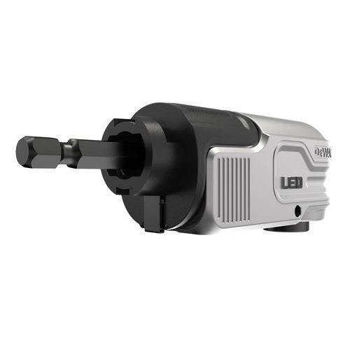 מתאם ביטים זוויתי DEWALT DTLRA EXTREME FLEXTORQ - מתאם 1/4 אינץ' עם תאורת LED נטענת USB להברגה בפינות חשוכות