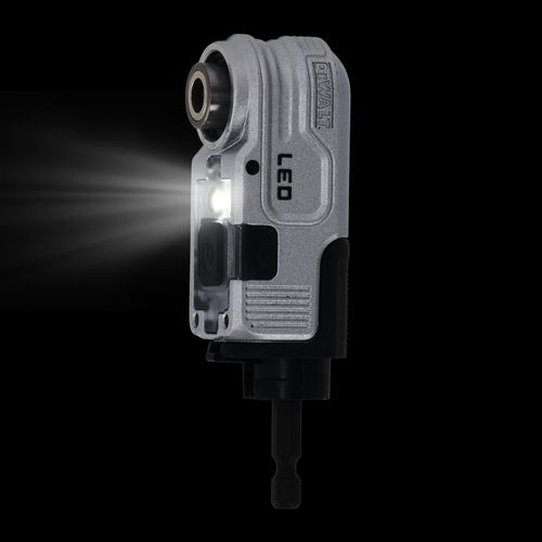 מתאם ביטים זוויתי DEWALT DTLRA EXTREME FLEXTORQ - מתאם 1/4 אינץ' עם תאורת LED נטענת USB להברגה בפינות חשוכות