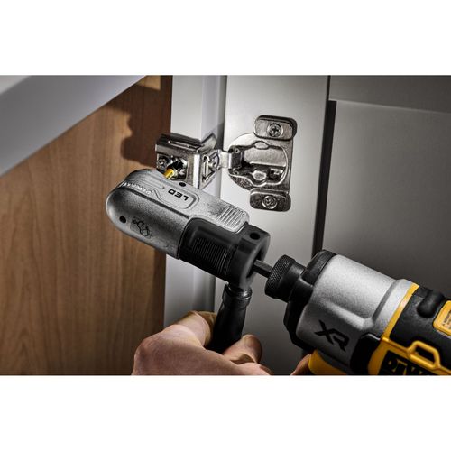 מתאם ביטים זוויתי DEWALT DTLRA EXTREME FLEXTORQ - מתאם 1/4 אינץ' עם תאורת LED נטענת USB להברגה בפינות חשוכות