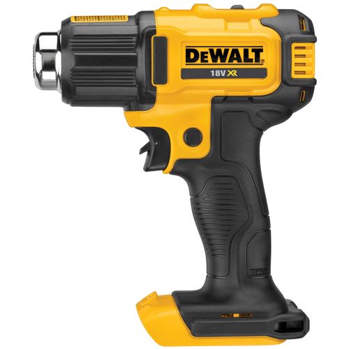 מפזר חום נטען DEWALT DCE530N 18V XR - גוף בלבד עם שתי דרגות חום, תאורת LED ופיות רפלקטור ומשטח