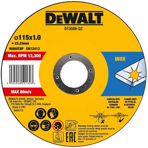 דיסקי חיתוך DEWALT DT3506 115x1 מ