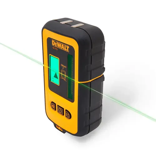 קולט קרן לייזר ירוק DEWALT DE0892G - קולט עם מסך LCD כפול, חיווי קולי, מגנטים ומלחציים למוט מדידה