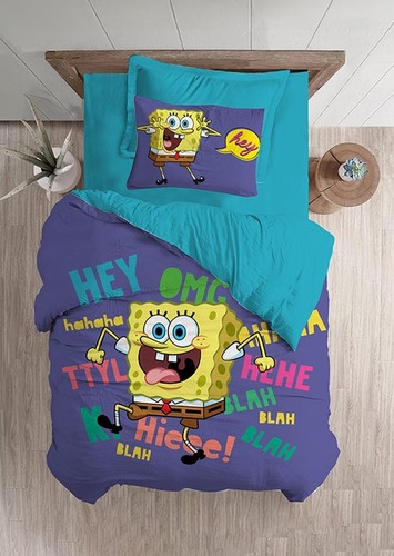 סט מיטת יחיד 90/200 סמ בוב ספוג מחייך