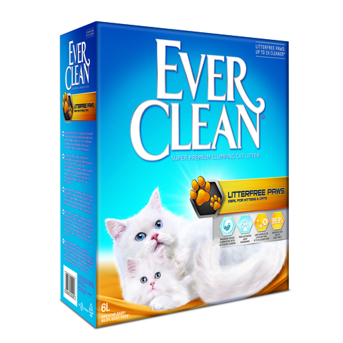 חול לחתול אברקלין Ever Clean Litterfree Paws לגורים ולחתולים 6 ליטר