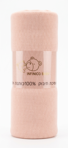 שמיכת קיץ קלה ואיכותית 100% כותנה אינפיניקו גודל 100X70 - ורוד