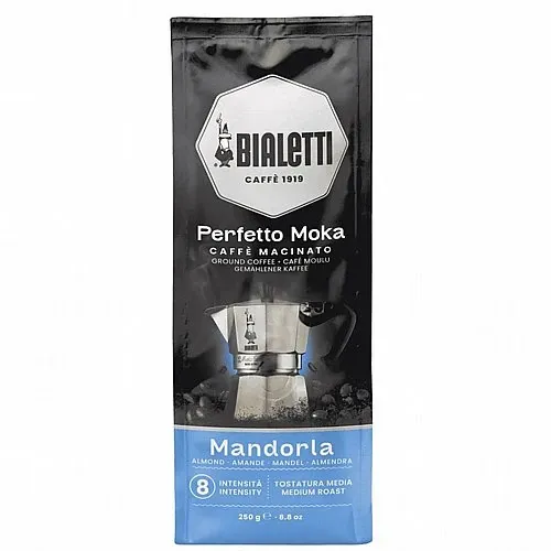 Bialetti Perfetto Moka Mandorla 250g קפה טחון למקינטה בטעם שקדים