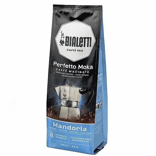 Bialetti Perfetto Moka Mandorla 250g קפה טחון למקינטה בטעם שקדים