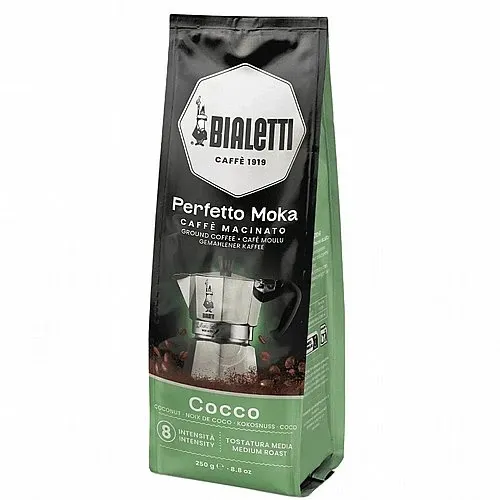Bialetti Perfetto Moka Cocco 250g קפה טחון למקינטה בטעם קוקוס