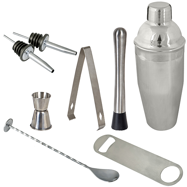 "Cocktail Shaker" ערכת ברמן מעוצבת ואיכותית 8 חלקים בקופסת מתנה מהודרת
