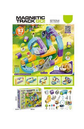 רכבת מגנטית מסלול מרחף עם אוגר 93 חלקים Simply Bibo