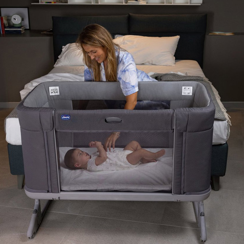 עריסה ומיטת מעבר Next2Me Forever אפור כהה Chicco