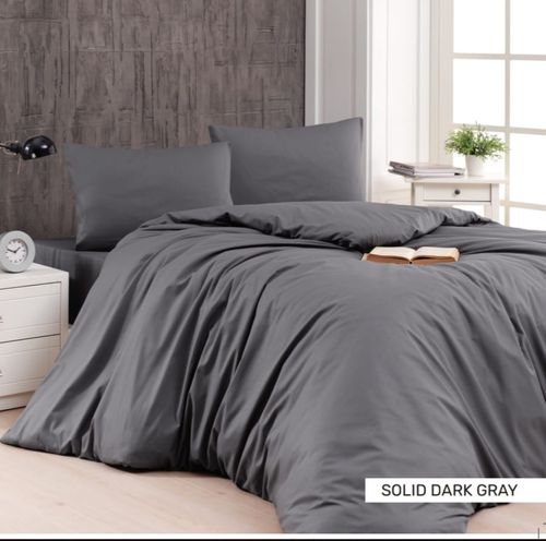 סט מצעים דגם ״solid dark gray״ - 100 אחוז כותנה איכותית