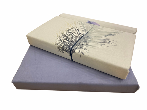 מצעים במידה מיטה וחצי - סטן 100 אחוז כותנה - 673 - דגם ״גאיה״