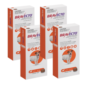 רביעייה ברבקטו כדור נגד פרעושים וקרציות 4.5-10 BRAVECTO תוקף 10/27