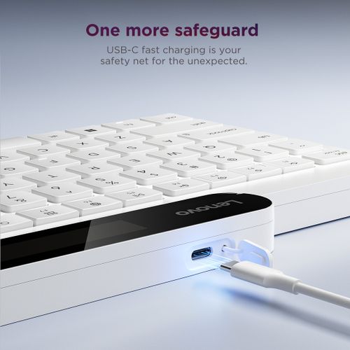 Lenovo 800 Self-Charging Bluetooth Keyboard-Hebrew 212 GY41R69592 לנובו