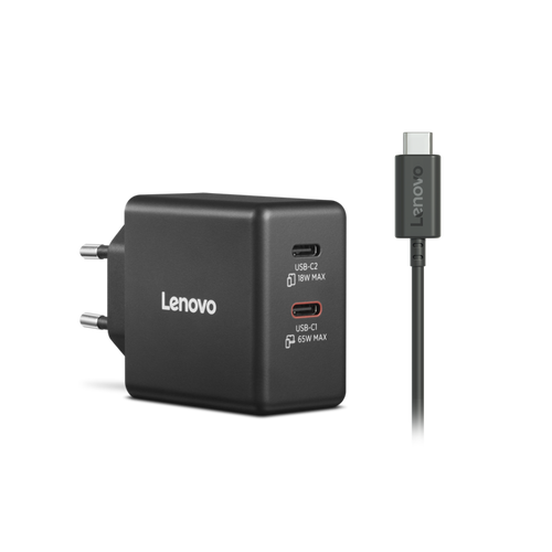 Lenovo Dual USB-C 65W GaN Charger G0A6065BEU לנובו