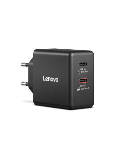 Lenovo Dual USB-C 65W GaN Charger G0A6065BEU לנובו