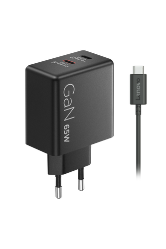 Lenovo Dual USB-C 65W GaN Charger G0A6065BEU לנובו