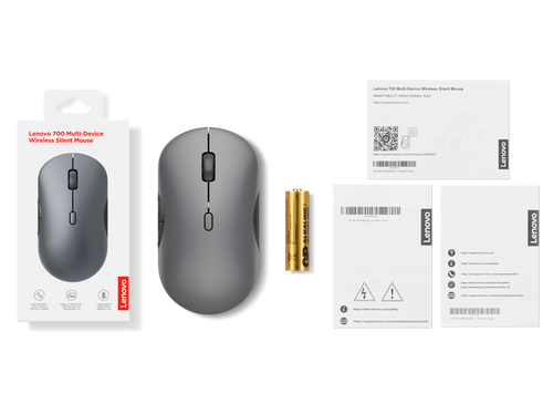 Lenovo 700 Multi-Device Wireless Silent Mouse (Luna Grey) GY51S61898 לנובו