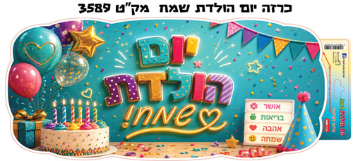 כרזה יום הולדת טורקיז