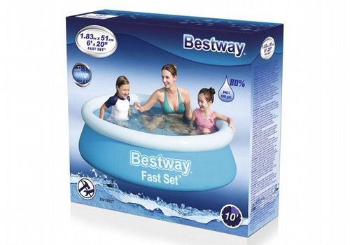 בריכת שפה מתנפחת עגולה BESTWAY Fast Set קוטר 183×51 ס